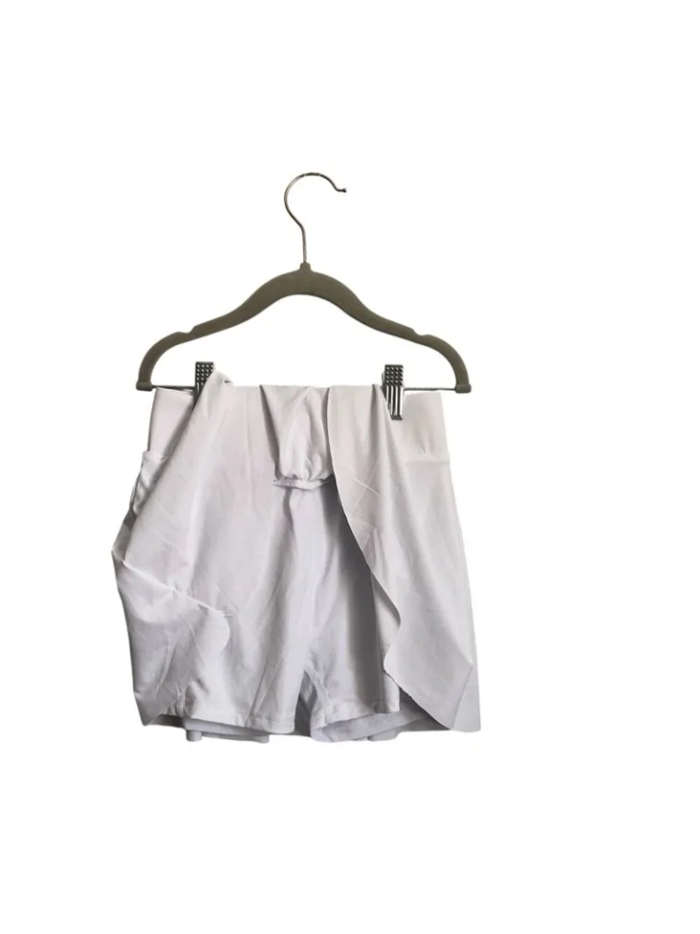 Girls Tennis Skort White Crossover High Waisted Medium, Size 9-10 T Pockets